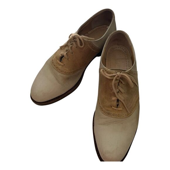 Cole Haan G2 Men's Shoes 10 D Almond Toe Lace Up Suede Oxfords Khaki Two Toned - Picture 1 of 16